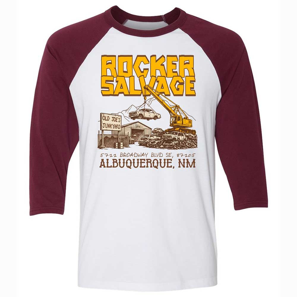 Unisex 3/4 Baseball Tee - K6R3AVJS - White/Maroon - 7