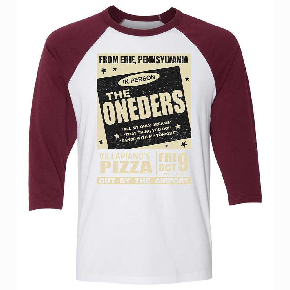 Unisex 3/4 Baseball Tee - JK4TA9YA - White/Maroon - 7
