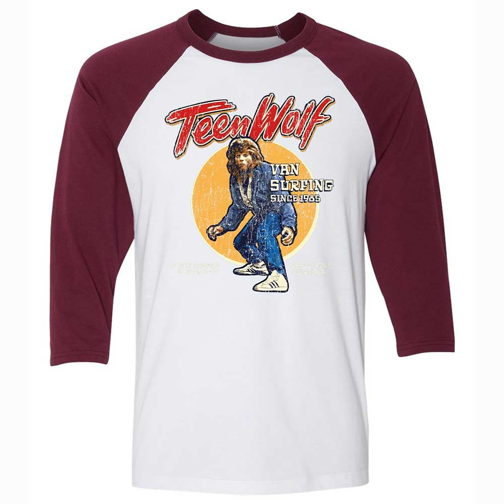 Unisex 3/4 Baseball Tee - G73F52UL - White/Maroon - 7
