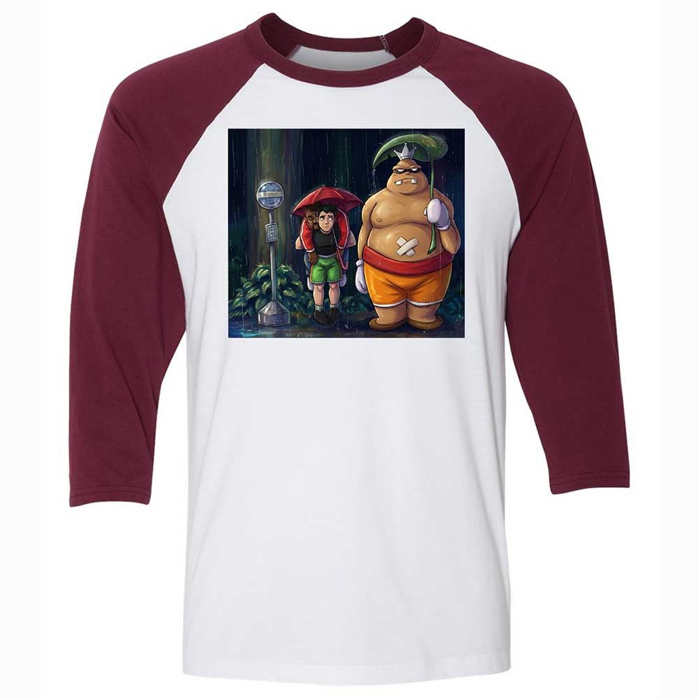 Unisex 3/4 Baseball Tee - F94XG5XV - White/Maroon - 7