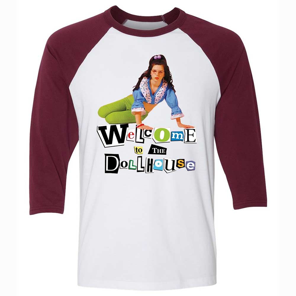Unisex 3/4 Baseball Tee - SUTDUVD6 - White/Maroon - 7