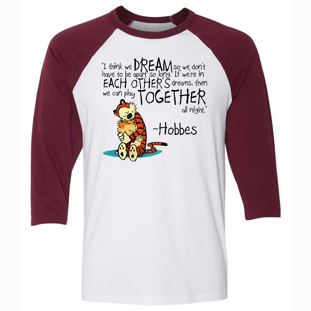 Calvin Hobbes Dreams - White/Maroon - 7
