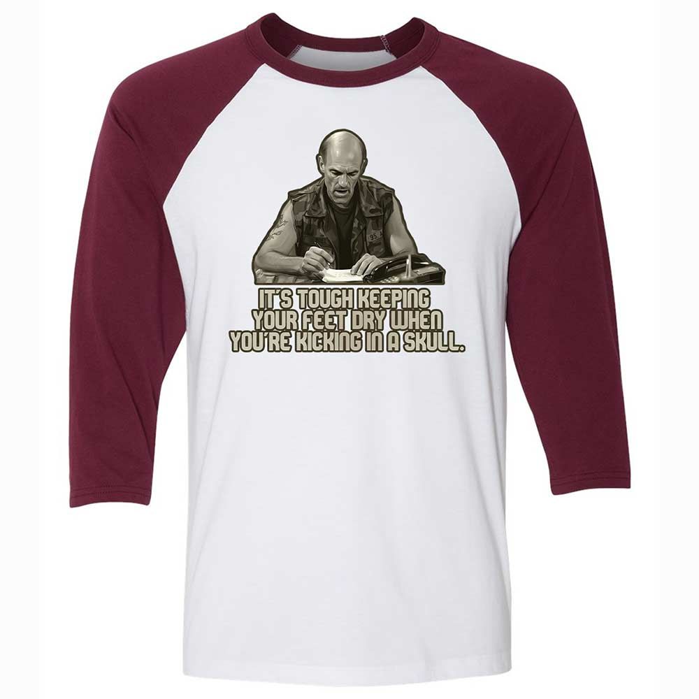 Unisex 3/4 Baseball Tee - AYLNH7LK - White/Maroon - 7