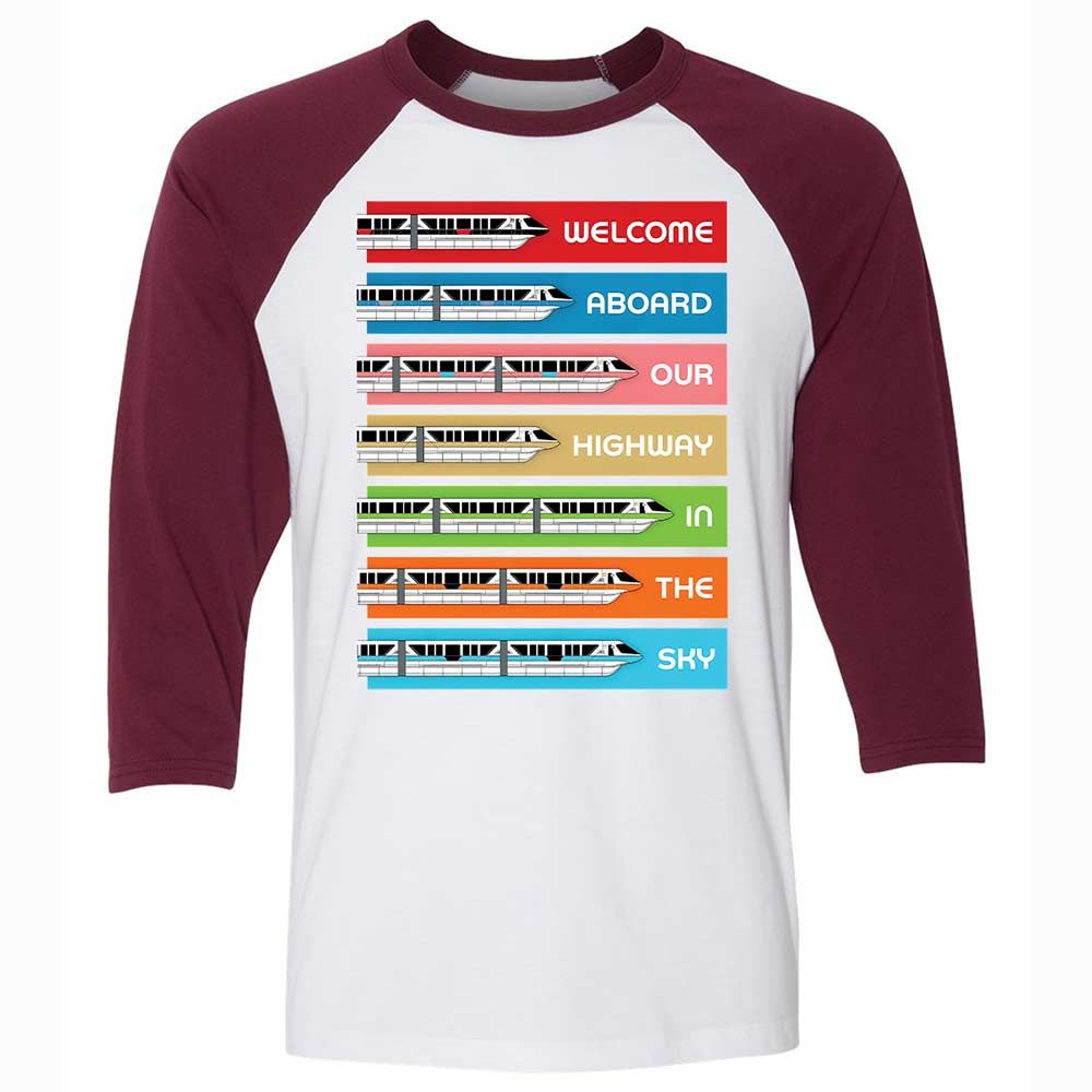 Unisex 3/4 Baseball Tee - Black - White/Maroon - 7