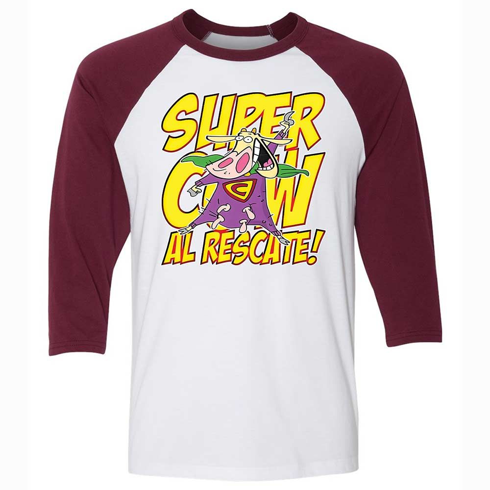 Unisex 3/4 Baseball Tee - YZU2FRMK - White/Maroon - 7