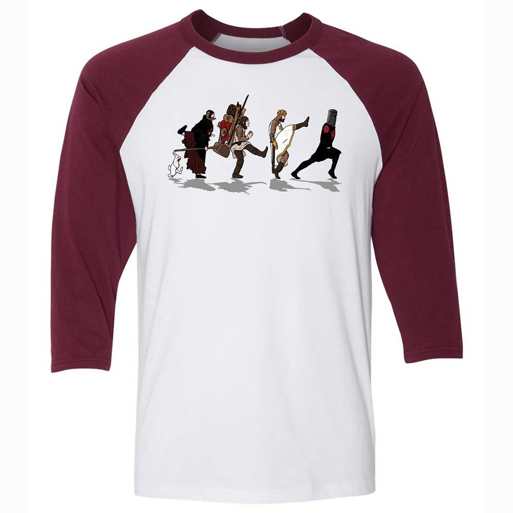 Unisex 3/4 Baseball Tee - C9H6QUA4 - White/Maroon - 7