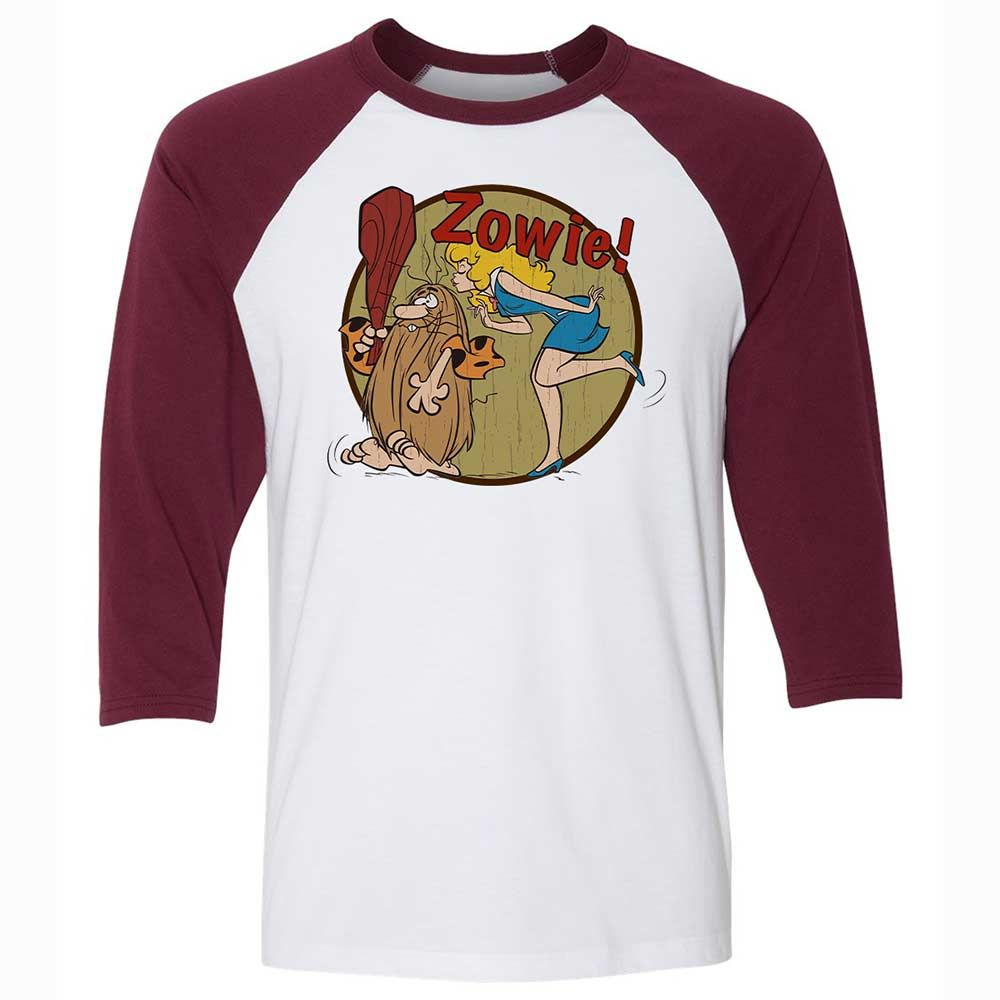 Unisex 3/4 Baseball Tee - KZCTSA4S - White/Maroon - 7