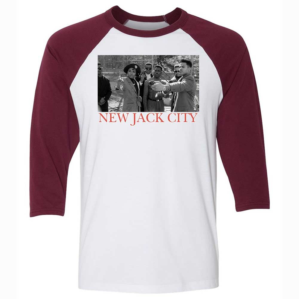 Unisex 3/4 Baseball Tee - KKRDCX2W - White/Maroon - 7