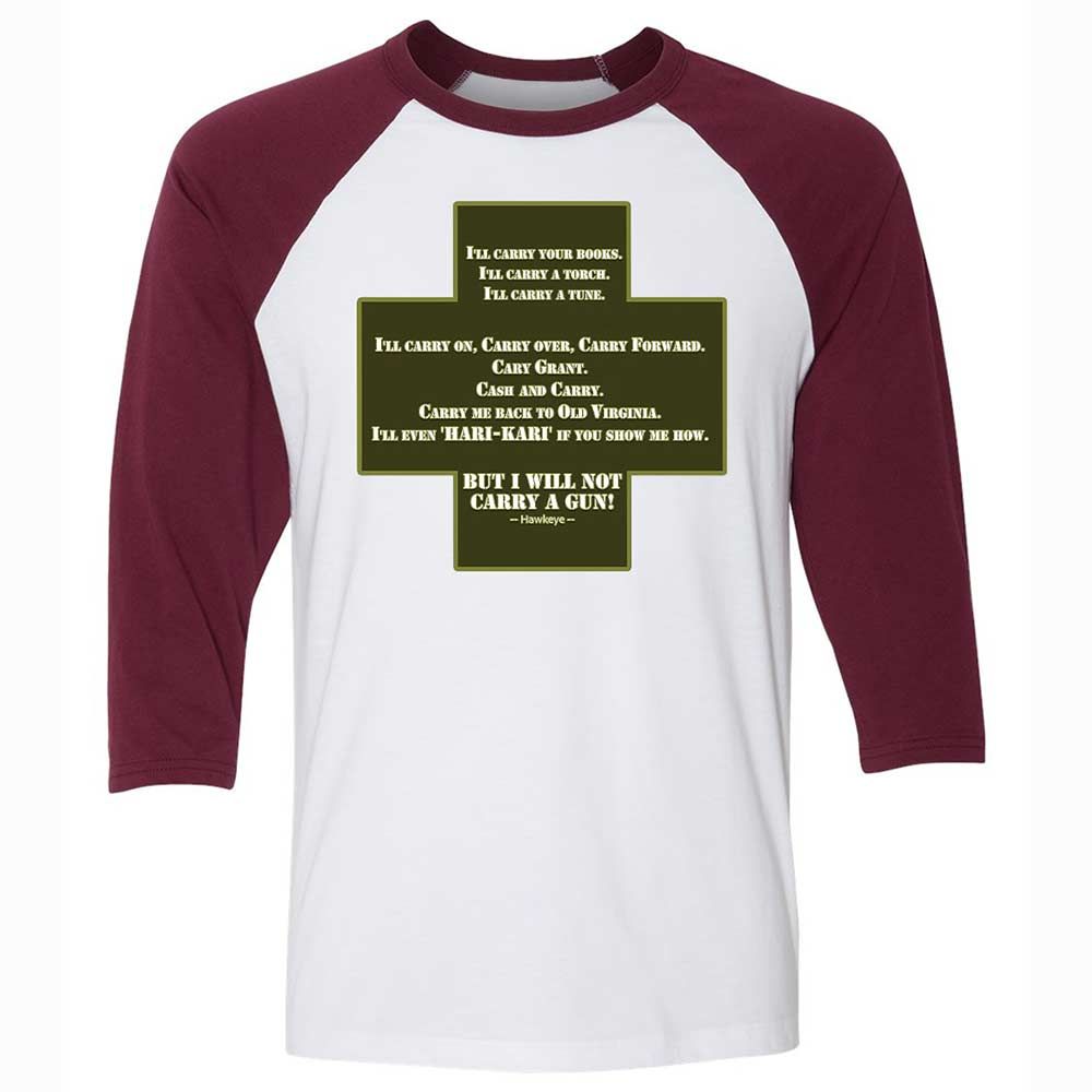 I Will Not Carry a Gun - White/Maroon - 7