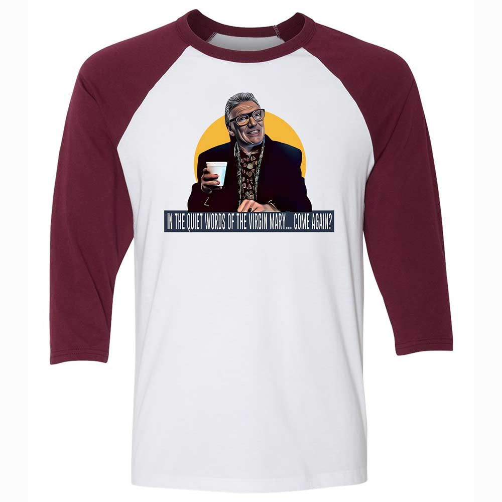Unisex 3/4 Baseball Tee - KNQ999YY - White/Maroon - 7