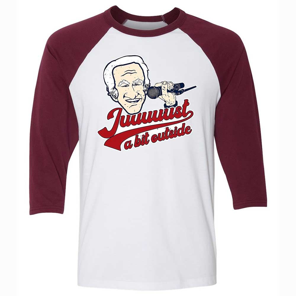 Unisex 3/4 Baseball Tee - X1D1HB7F - White/Maroon - 7