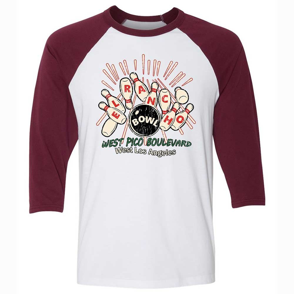 Unisex 3/4 Baseball Tee - PY4QA3CL - White/Maroon - 7