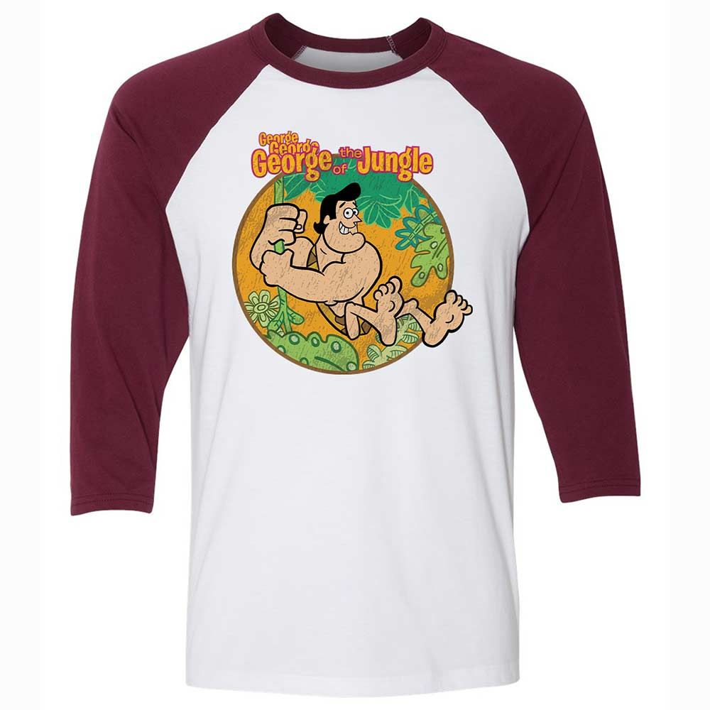 Unisex 3/4 Baseball Tee - DPEB7Q6Y - White/Maroon - 7