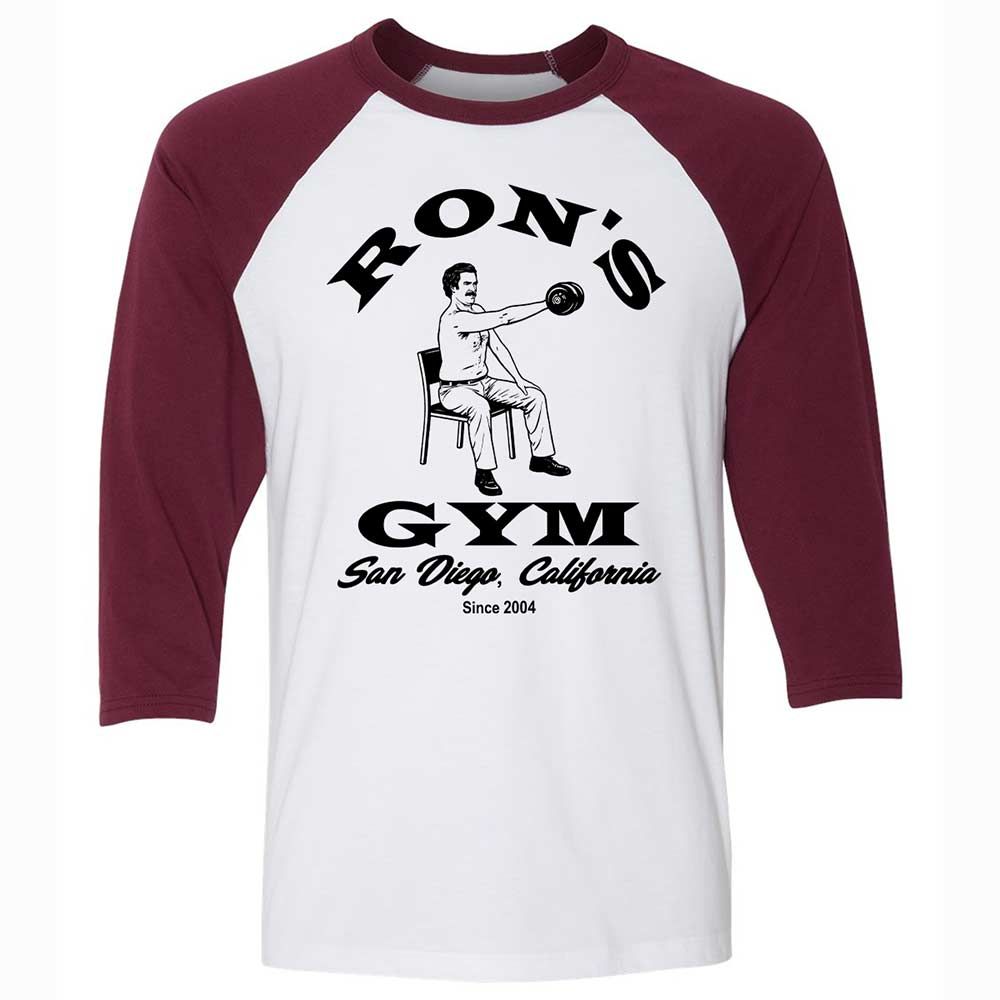 Unisex 3/4 Baseball Tee - 1R34SE9J - White/Maroon - 7