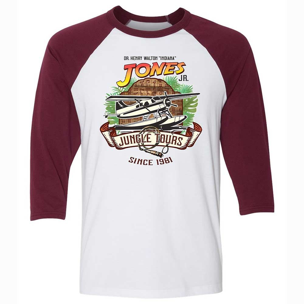 Unisex 3/4 Baseball Tee - NEDPVL71 - White/Maroon - 7