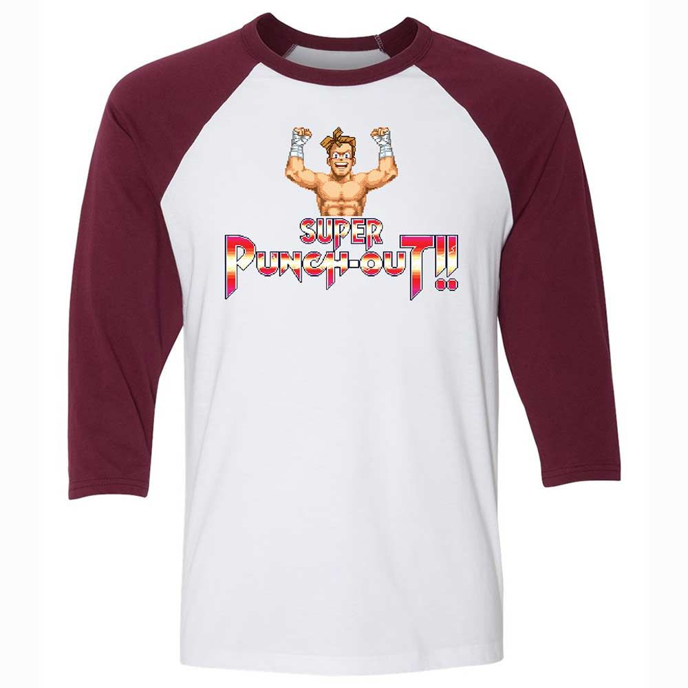 Unisex 3/4 Baseball Tee - E7XP74VU - White/Maroon - 7