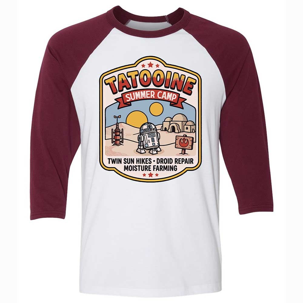 Unisex 3/4 Baseball Tee - Z24SRKC6 - White/Maroon - 7