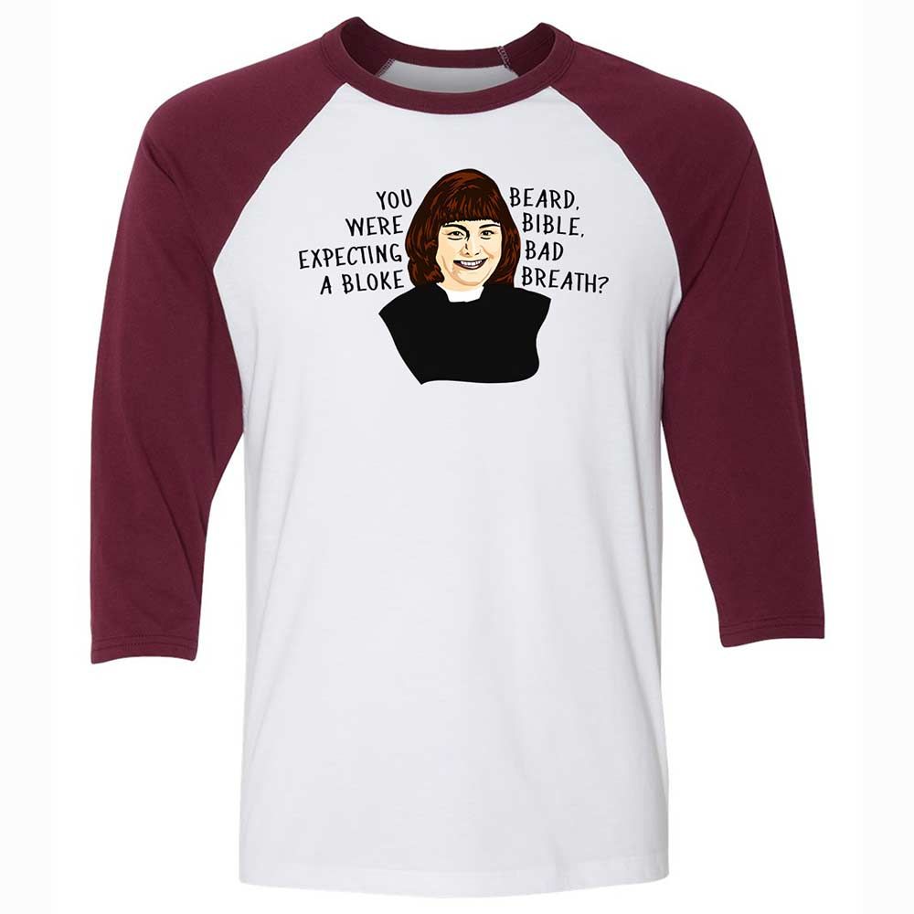 Unisex 3/4 Baseball Tee - WVSBCPKE - White/Maroon - 7