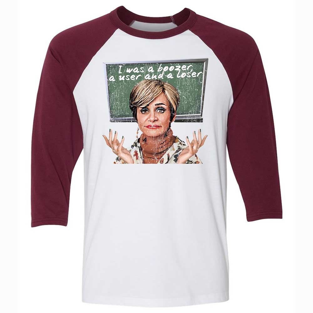 Unisex 3/4 Baseball Tee - X8Y7PK54 - White/Maroon - 7