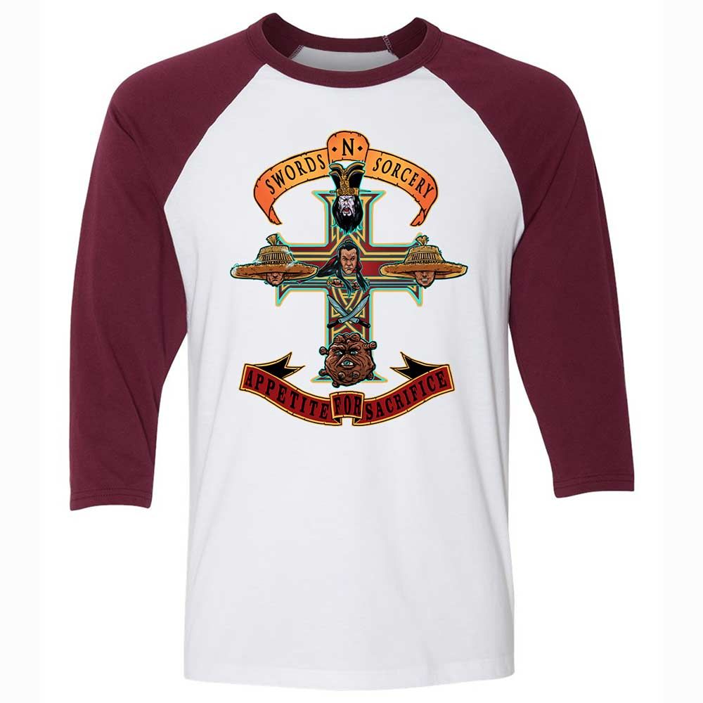 Unisex 3/4 Baseball Tee - FXXMKGE9 - White/Maroon - 7