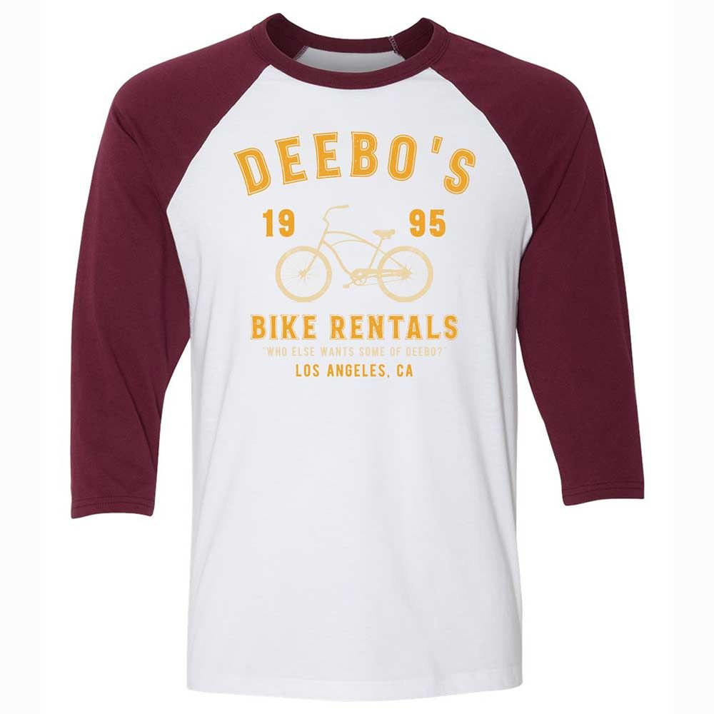 Unisex 3/4 Baseball Tee - K4M7YJ67 - White/Maroon - 7