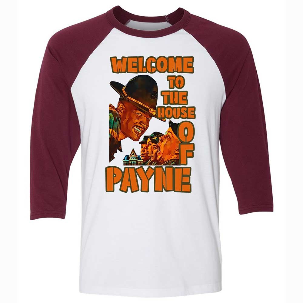 Unisex 3/4 Baseball Tee - P46BNDG1 - White/Maroon - 7