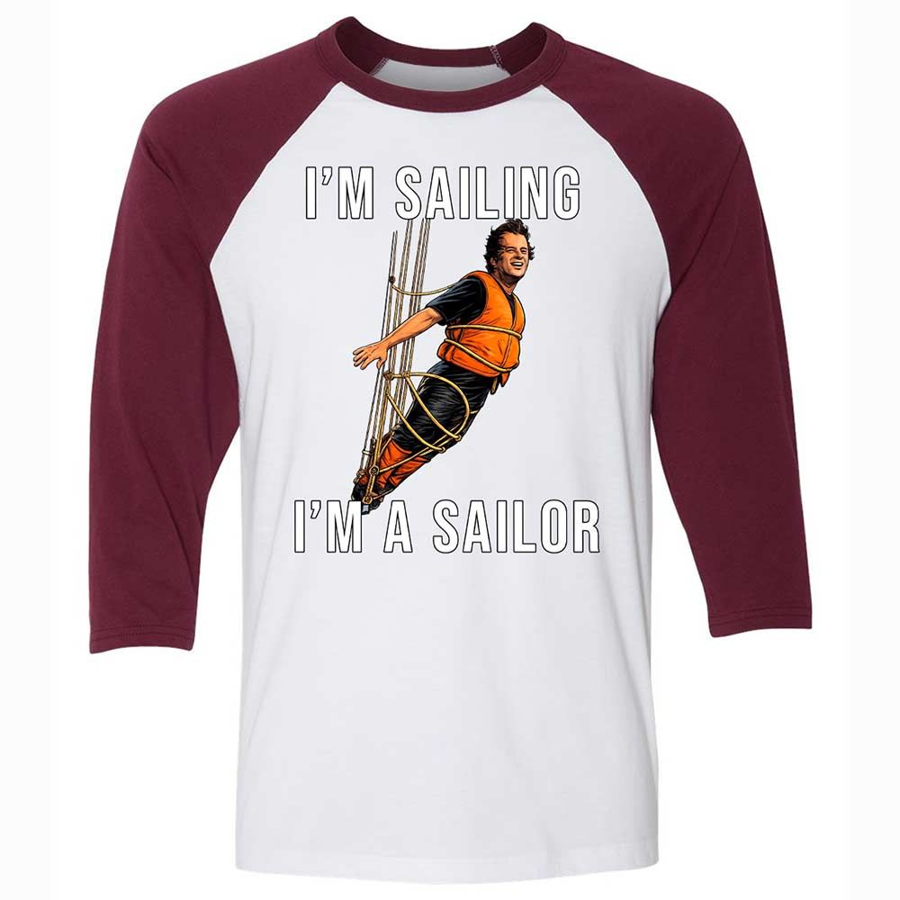 Unisex 3/4 Baseball Tee - YJVESPD2 - White/Maroon - 7