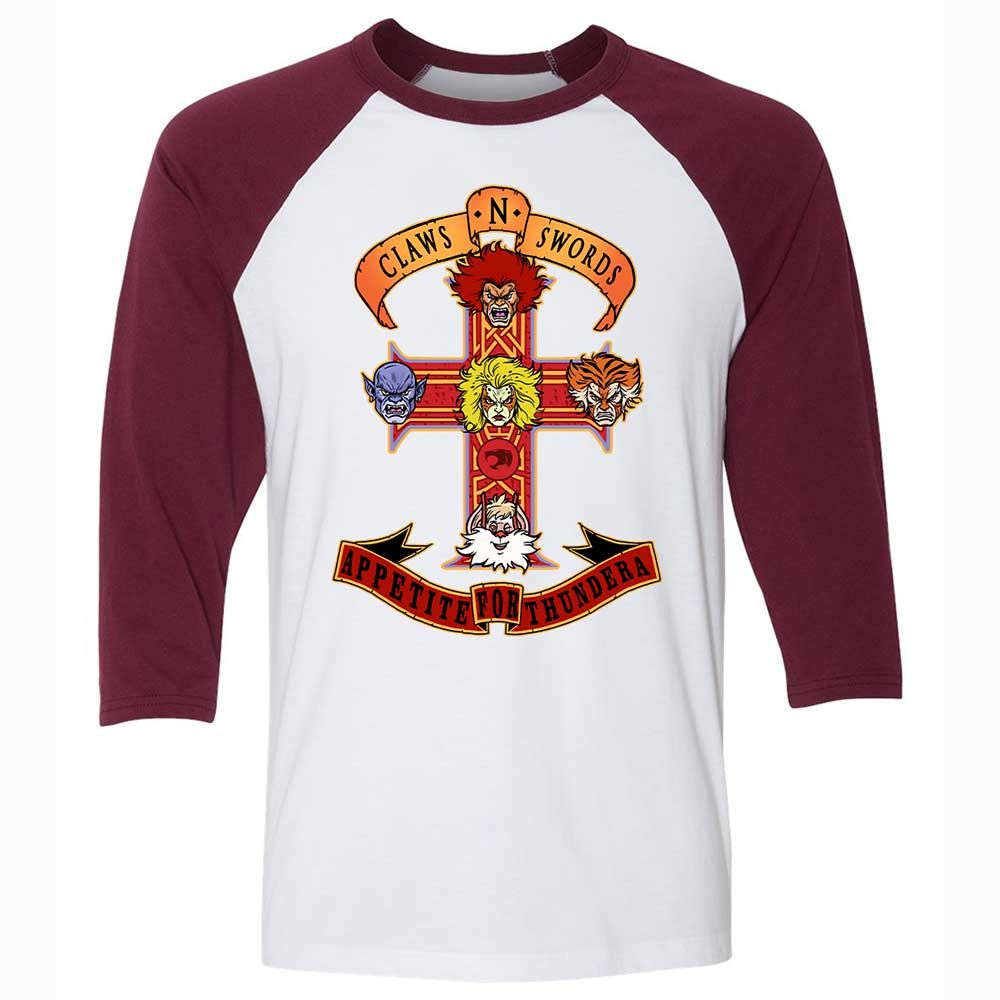 Unisex 3/4 Baseball Tee - L6G85Y86 - White/Maroon - 7