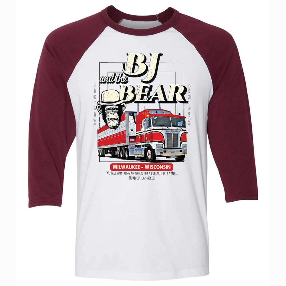 Unisex 3/4 Baseball Tee - 2X6Z6F2X - White/Maroon - 7