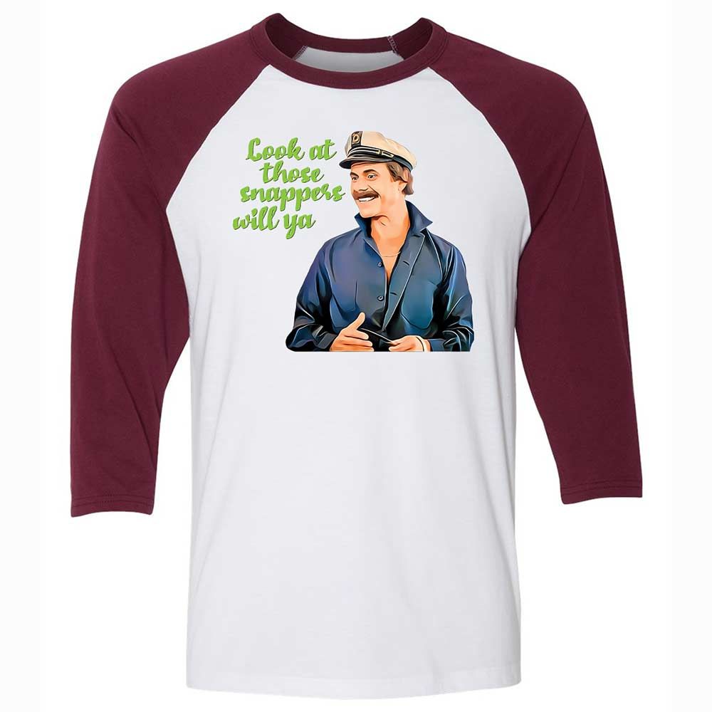 Unisex 3/4 Baseball Tee - 123VH5AE - White/Maroon - 7