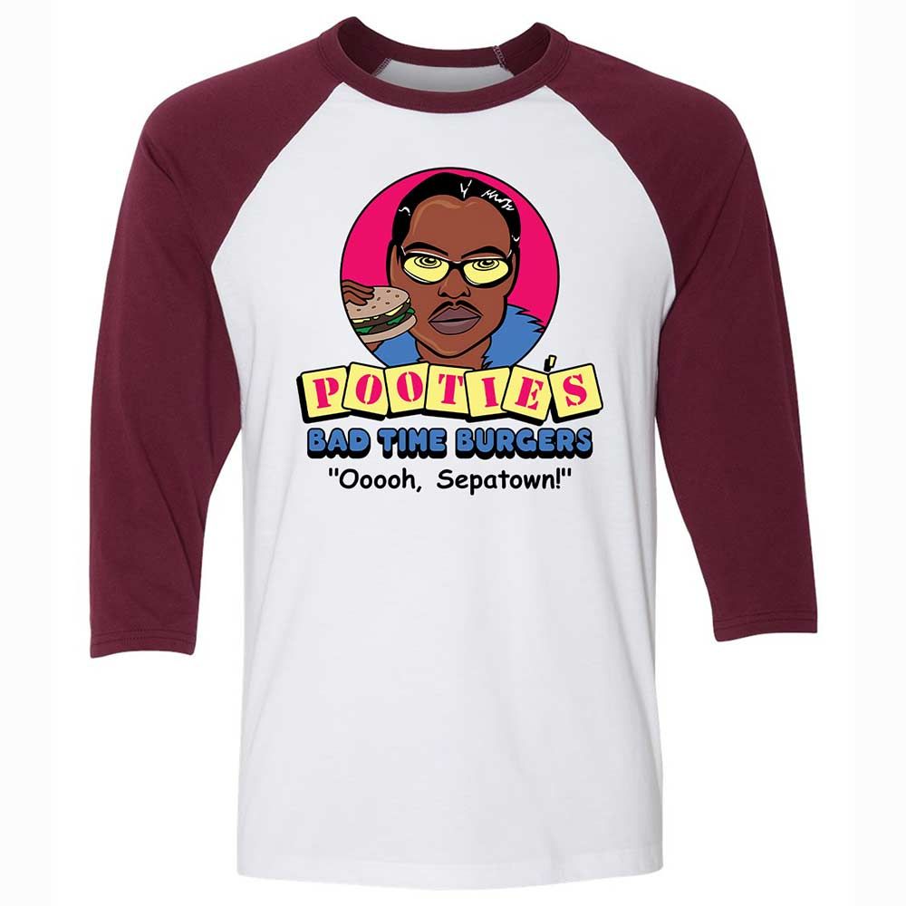 Pootie's Bad Time Burgers - White/Maroon - 7