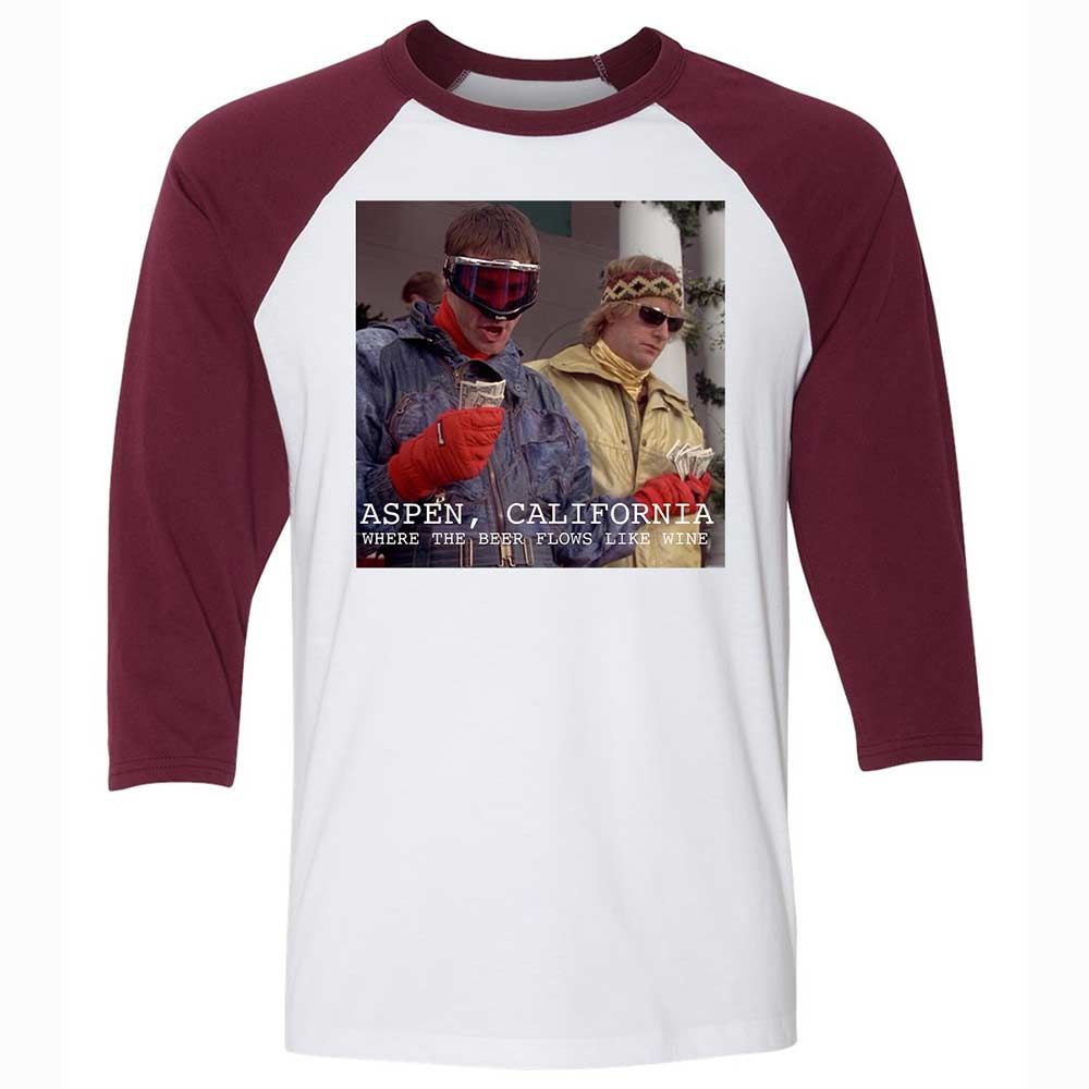 Unisex 3/4 Baseball Tee - U8GUQ3KD - White/Maroon - 7