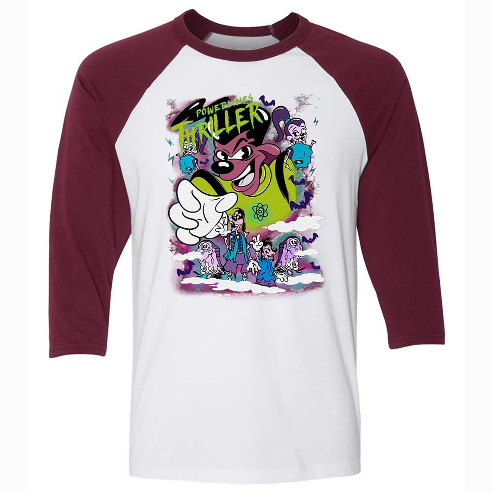 Vintage Pop Cartoon Horror Mashup - White/Maroon - 7