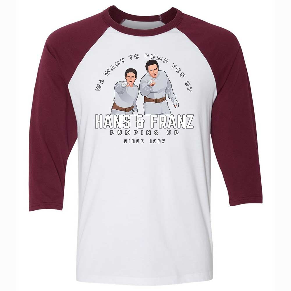 Unisex 3/4 Baseball Tee - UMXP4Y1E - White/Maroon - 7
