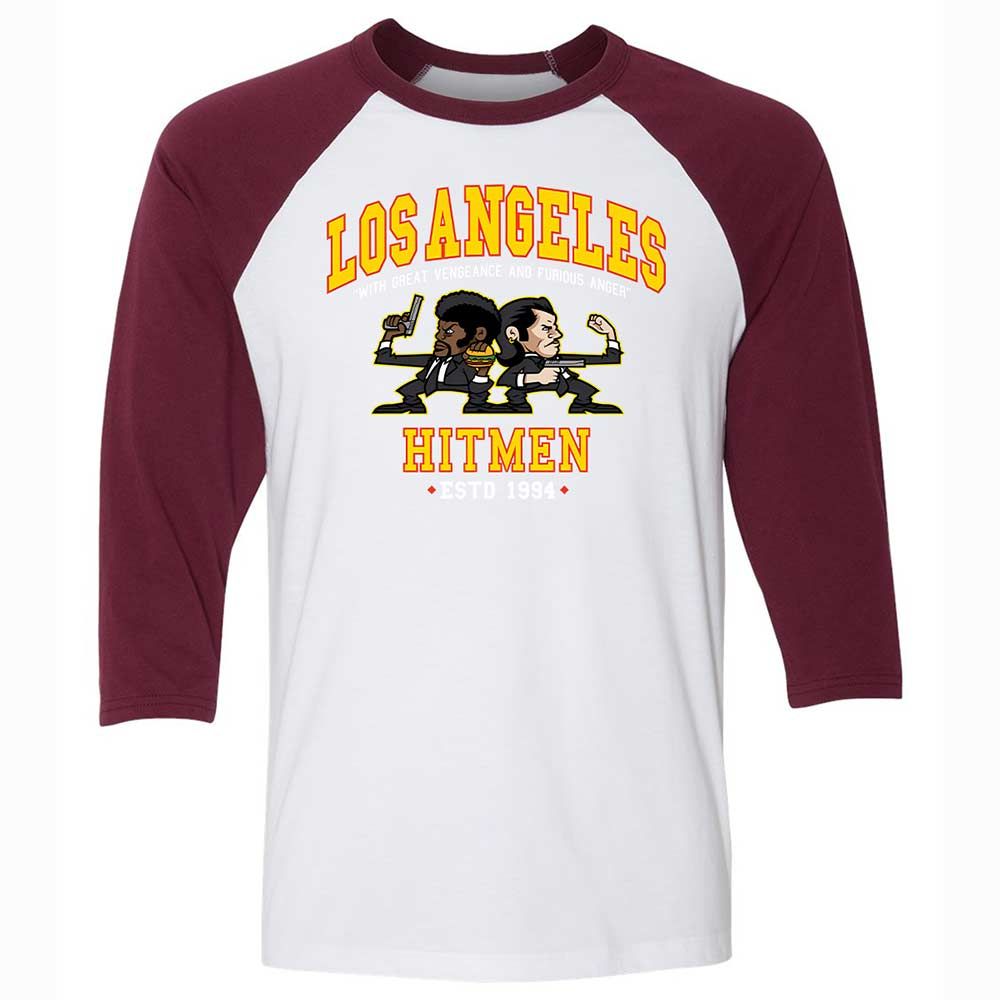 Unisex 3/4 Baseball Tee - ASYTH1AX - White/Maroon - 7