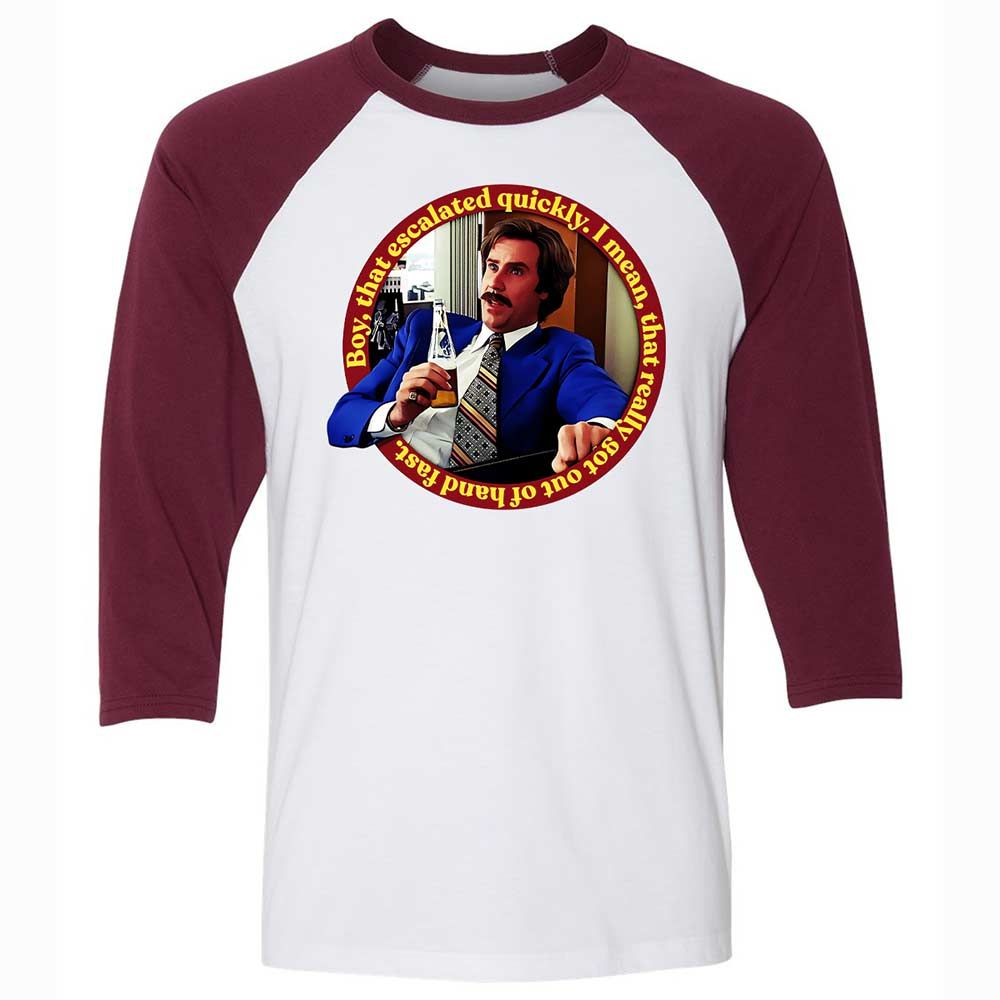 Unisex 3/4 Baseball Tee - SR56DRDA - White/Maroon - 7