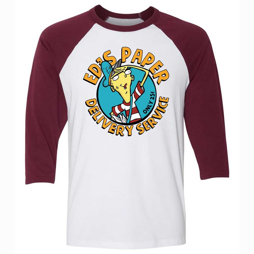 Unisex 3/4 Baseball Tee - EGMQ9XRN - White/Maroon - 7