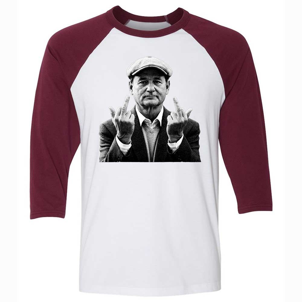 Bill Murray Middle Finger - White/Maroon - 7