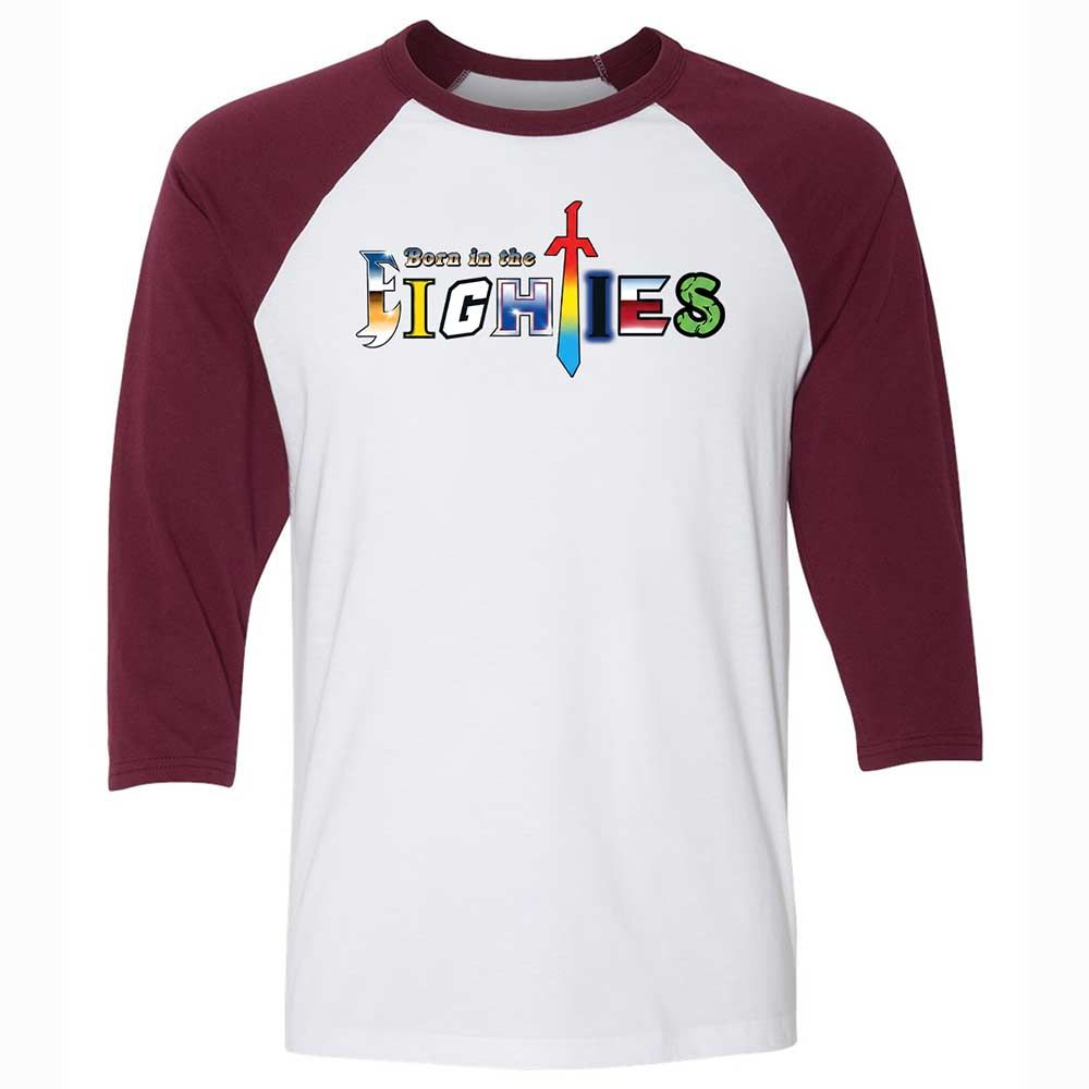 Unisex 3/4 Baseball Tee - 7Q1PJKYG - White/Maroon - 7