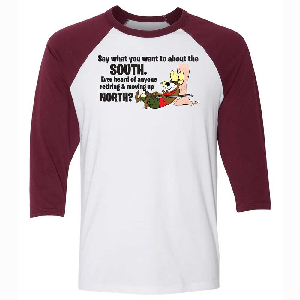 Unisex 3/4 Baseball Tee - JDN82QNK - White/Maroon - 7
