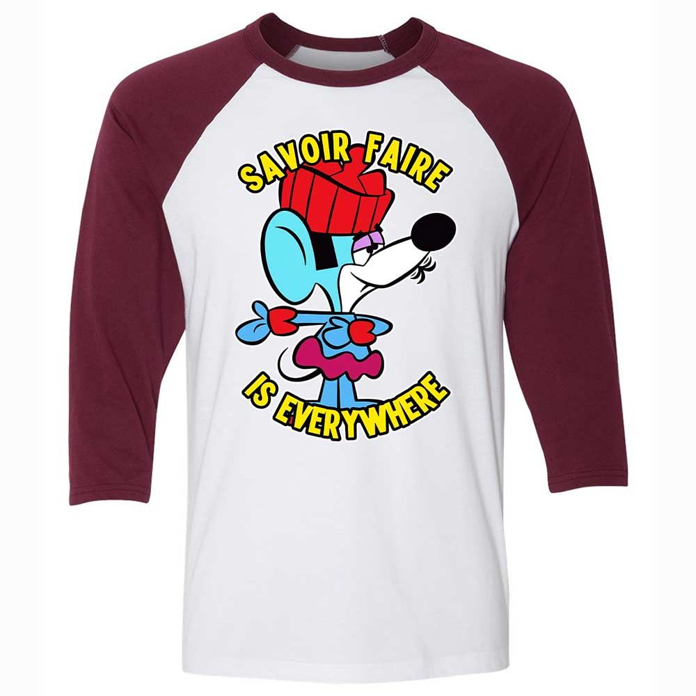 Unisex 3/4 Baseball Tee - LNAZFVV5 - White/Maroon - 7