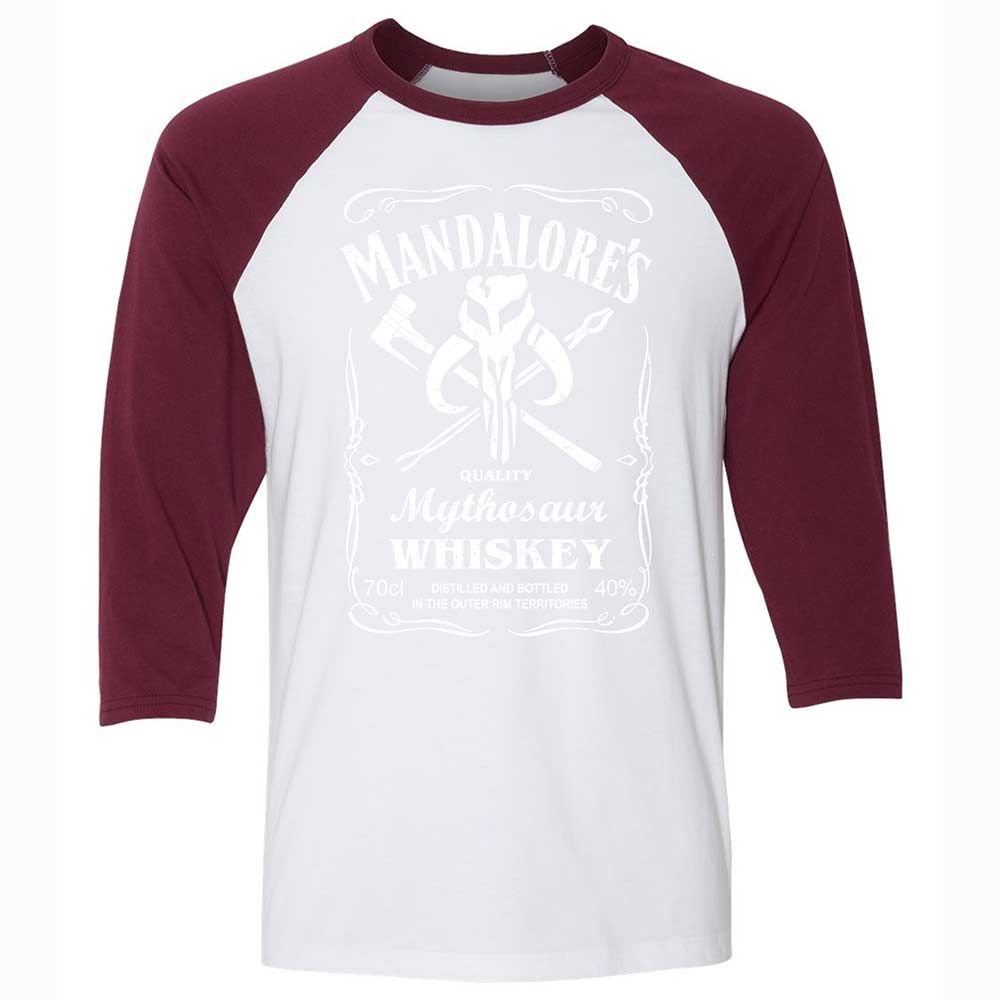 Unisex 3/4 Baseball Tee - 12YERGWF - White/Maroon - 7