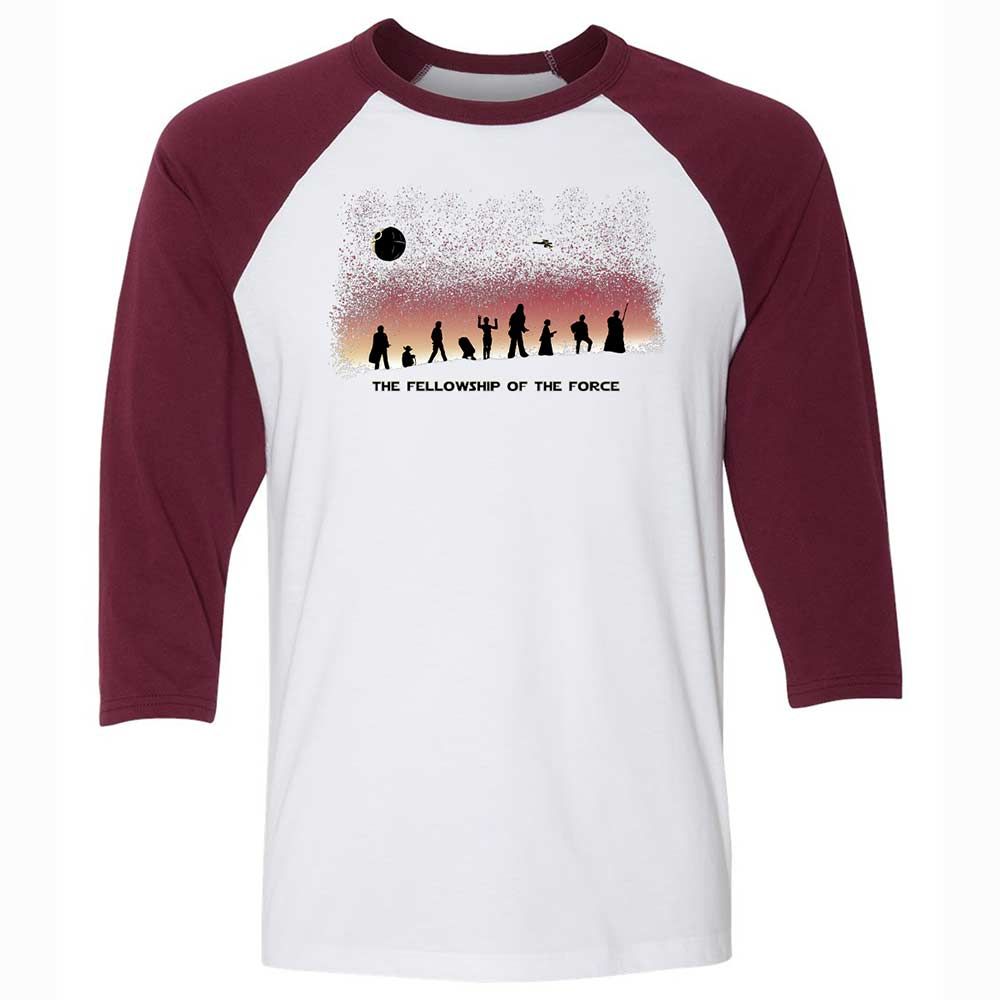Unisex 3/4 Baseball Tee - YADVFZJK - White/Maroon - 7