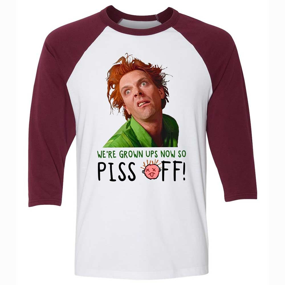 We're Grown Ups Now So Piss Off - White/Maroon - 7