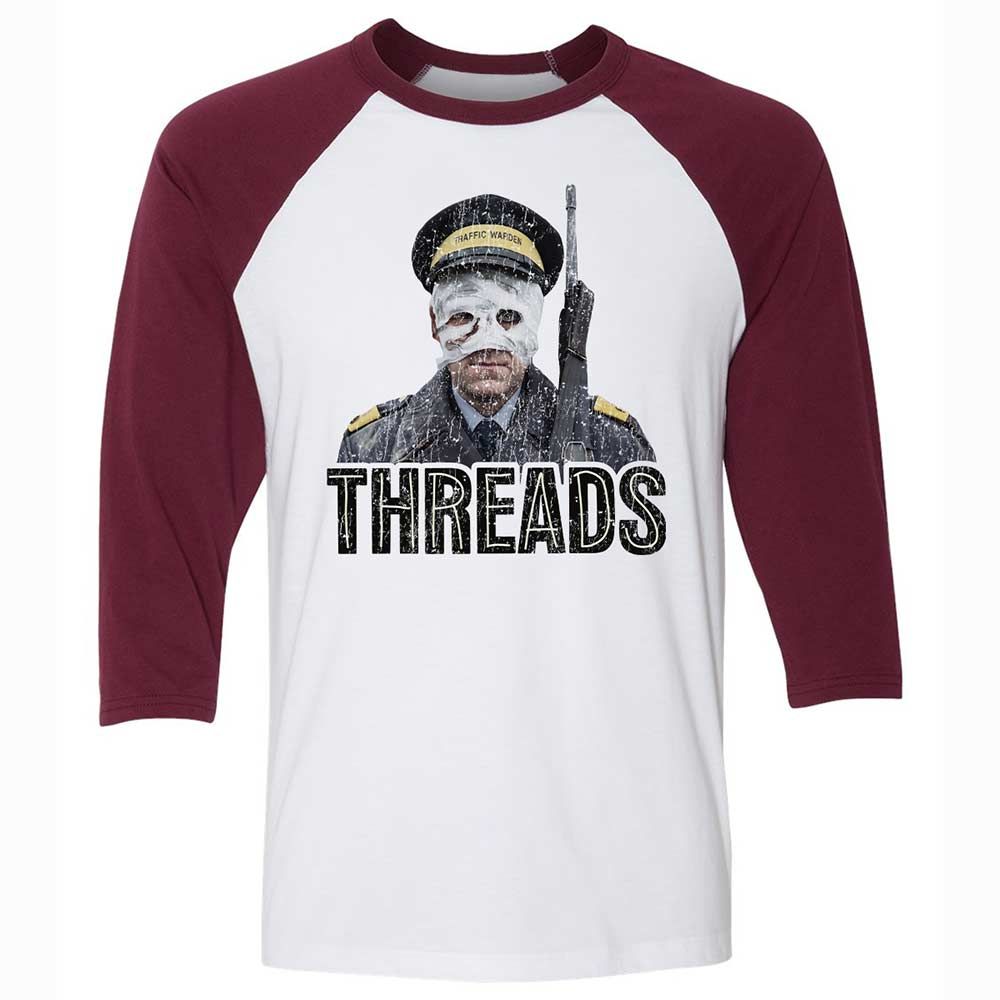 Unisex 3/4 Baseball Tee - M5NMAZC7 - White/Maroon - 7