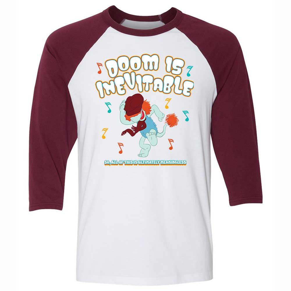 Unisex 3/4 Baseball Tee - YAFSR5BV - White/Maroon - 7