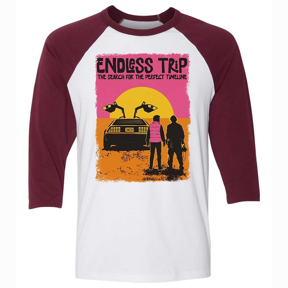Unisex 3/4 Baseball Tee - FVTHWSSS - White/Maroon - 7
