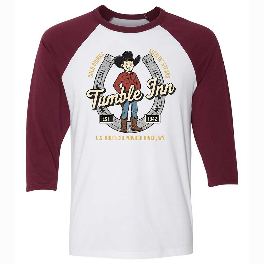 Unisex 3/4 Baseball Tee - NK6GZ6UE - White/Maroon - 7