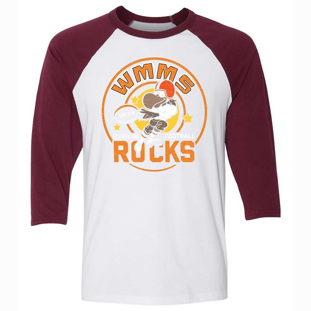Unisex 3/4 Baseball Tee - PEVDMAJJ - White/Maroon - 7