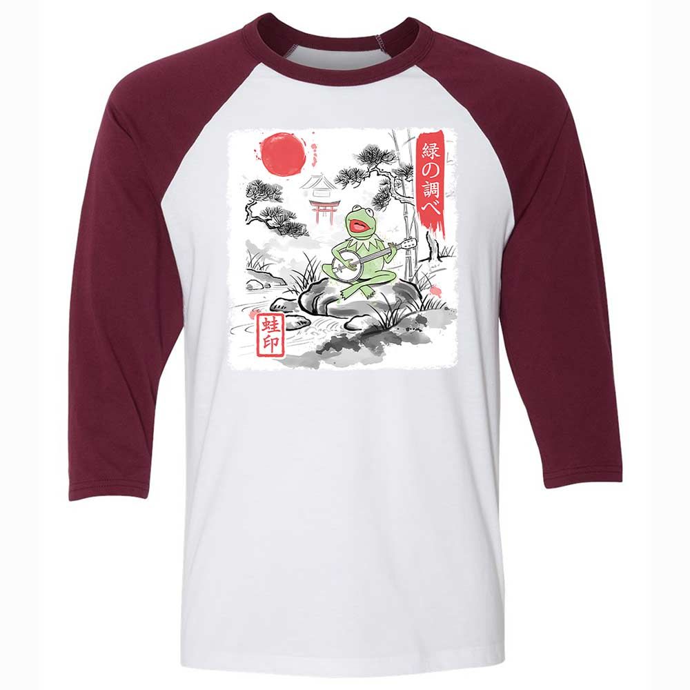 Unisex 3/4 Baseball Tee - DTFZMT88 - White/Maroon - 7
